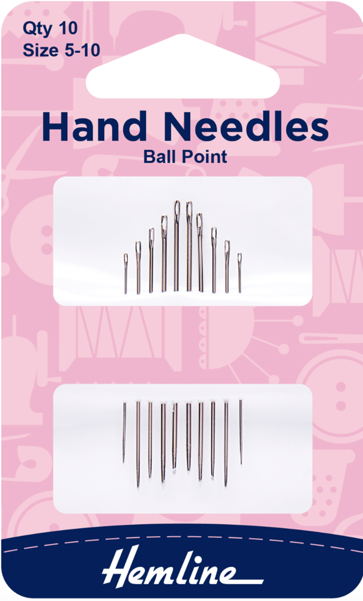 Hemline Hand Sewing Needles -Ballpoint Size 5-10