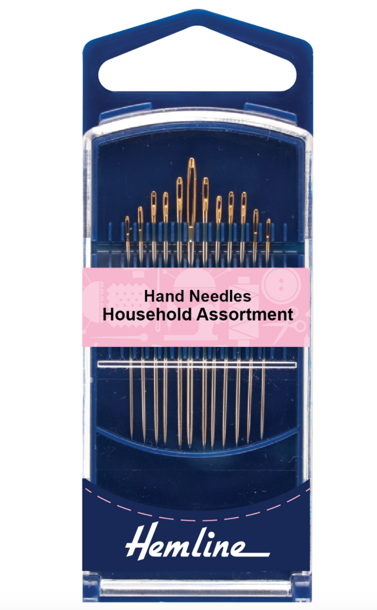 Hemline Hand Sewing Needles -Household Assorted Gold Eye