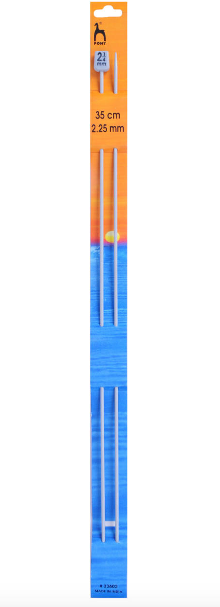 Pony 35cm Knitting Pins Single Ended - 2.25mm