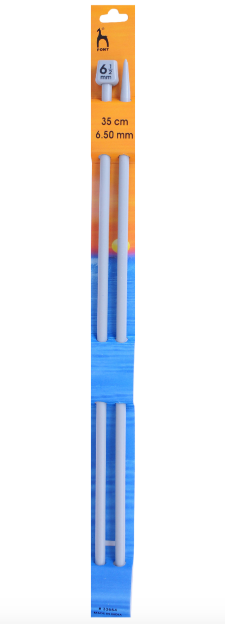 Pony 35cm Knitting Pins Single Ended - 6.5mm