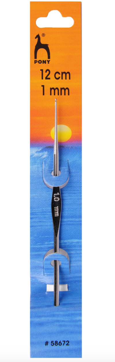 Pony 12cm Crochet Hook Steel - 1.00mm