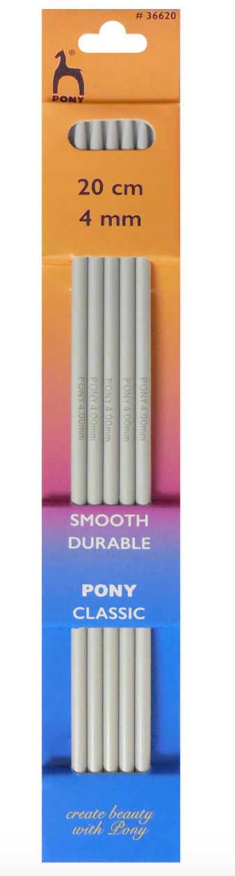 Pony Double-Ended Knitting Pins - Set of Five 20cm x 4.00mm