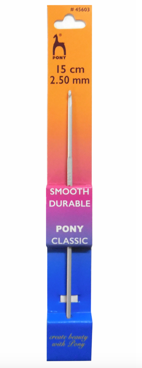 Pony 15cm Crochet Hook Aluminium - 2.50mm