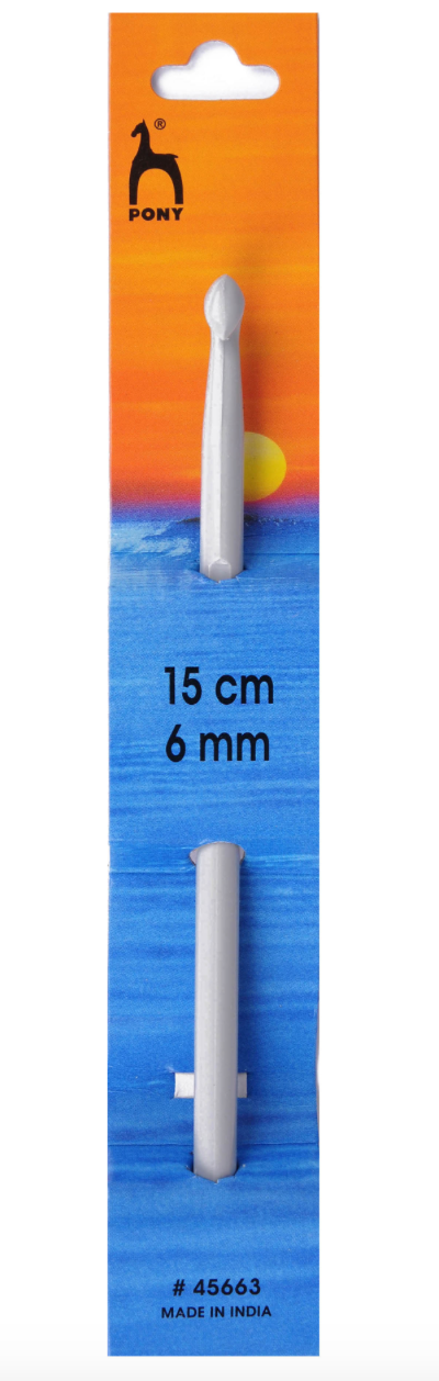 Pony 15cm Crochet Hook Plastic - 6.00mm