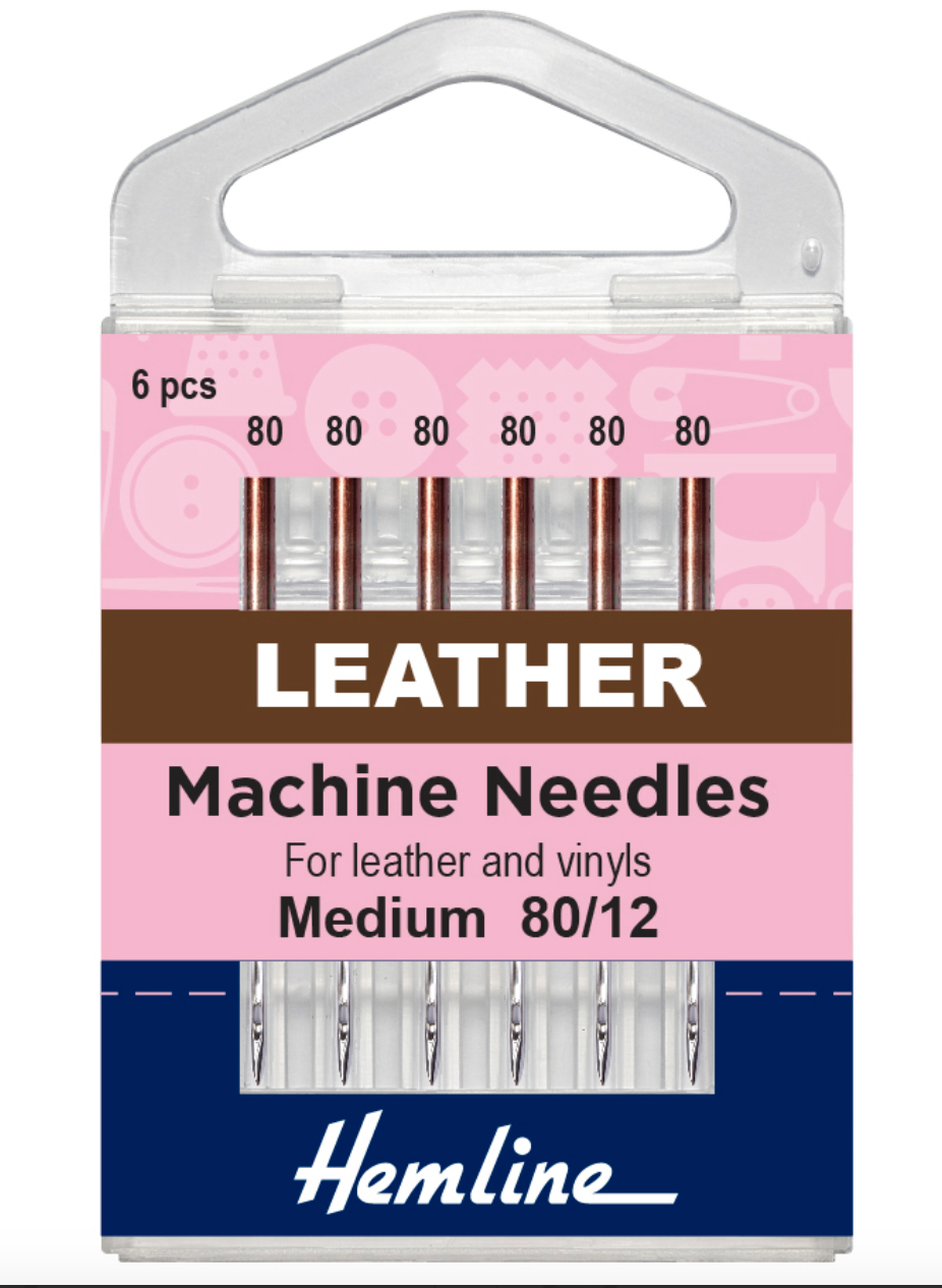 Hemline Sewing Machine Needles -Leather Medium 80/12