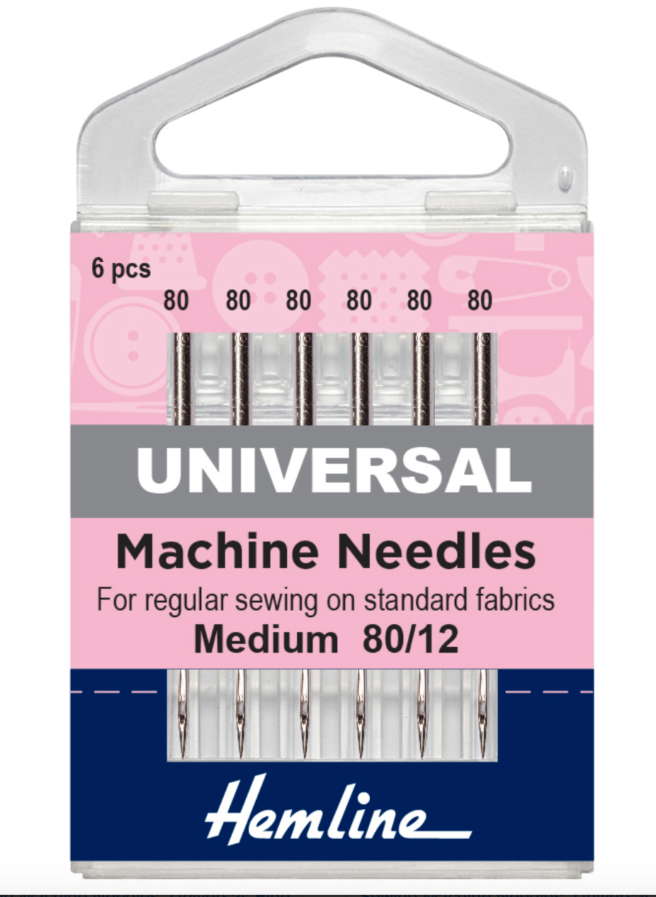 Hemline Sewing Machine Needles -Universal Medium 80/12
