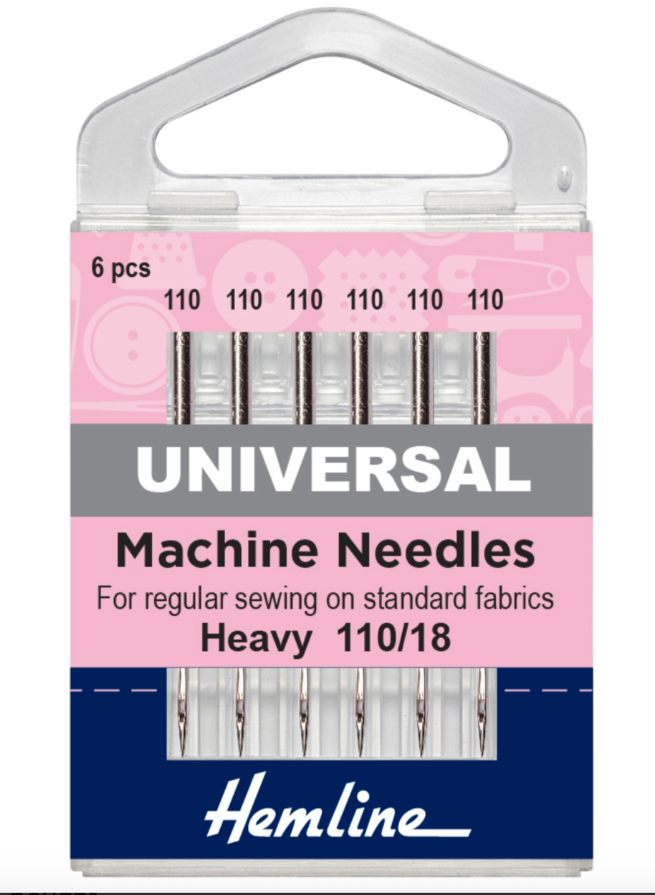 Hemline Sewing Machine Needles -Universal Heavy 110/18