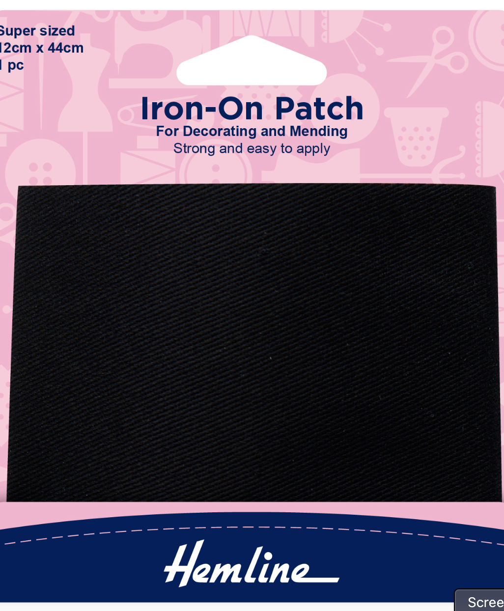 Hemline ron-on Repair Fabric - Black