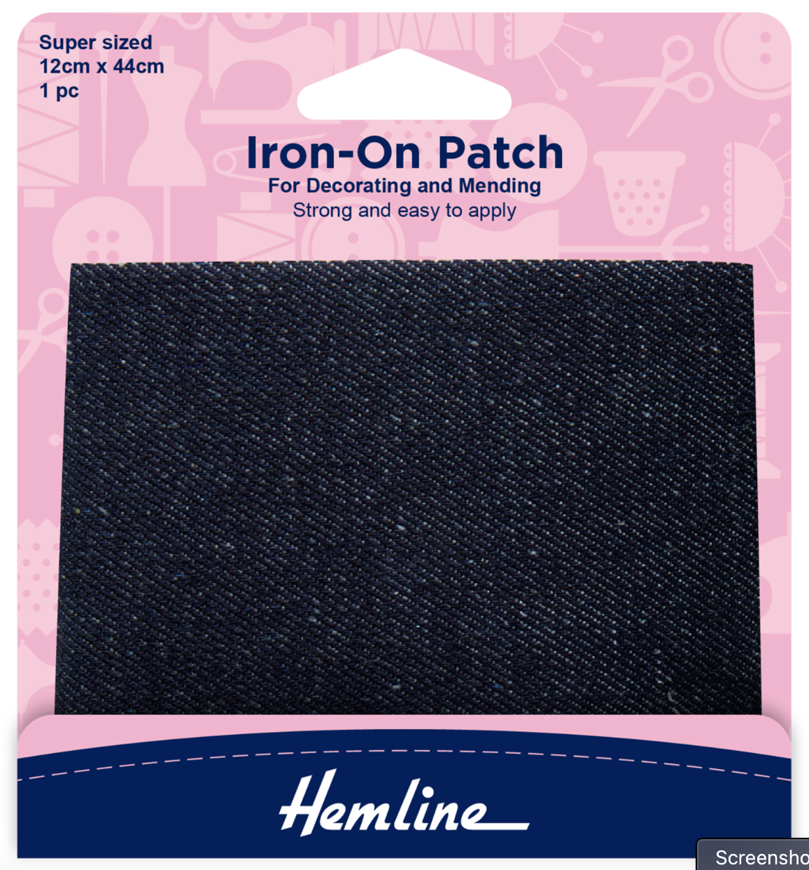Hemline Iron-on Repair Fabric - Dark Denim