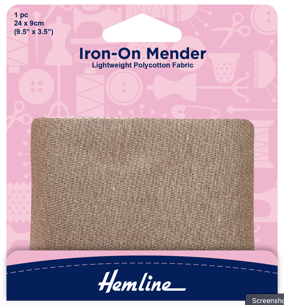 Hemline Polycotton Patch - Fawn