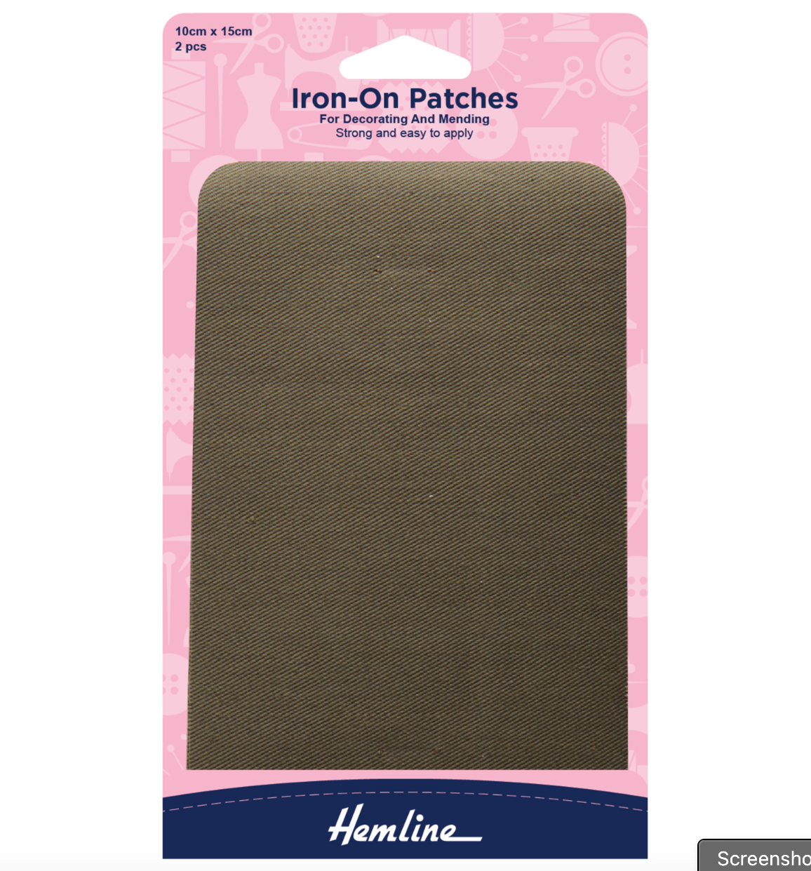 Hemline Cotton Twill Patches - Khaki
