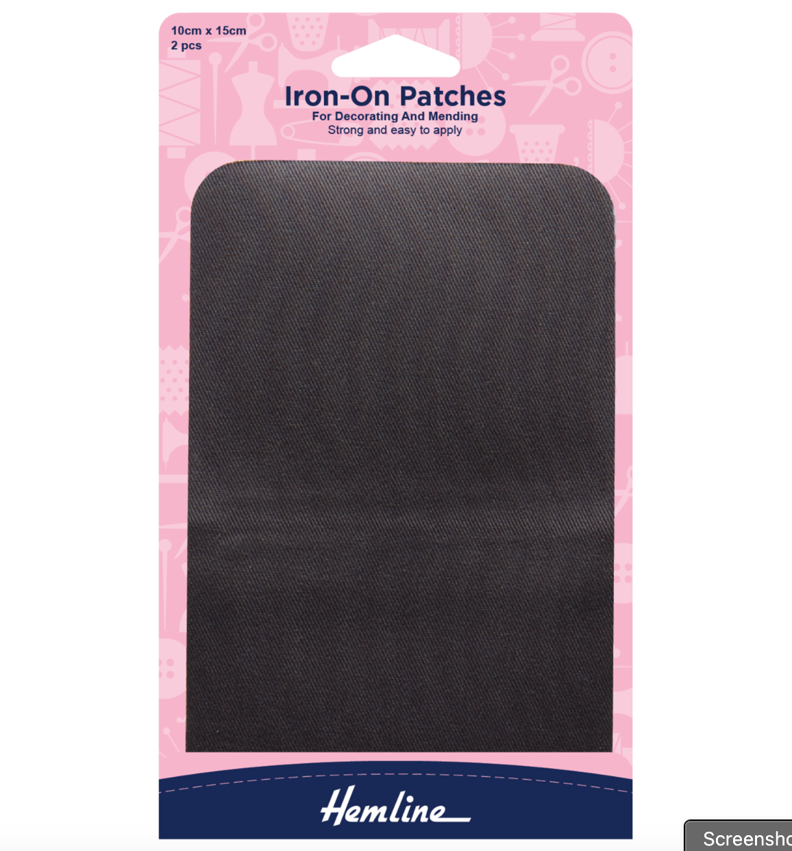 Hemline Cotton Twill Patches - Dark Grey