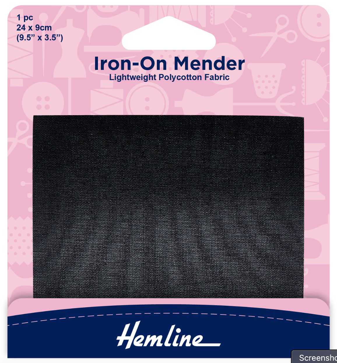 Hemline Polycotton Patch - Black