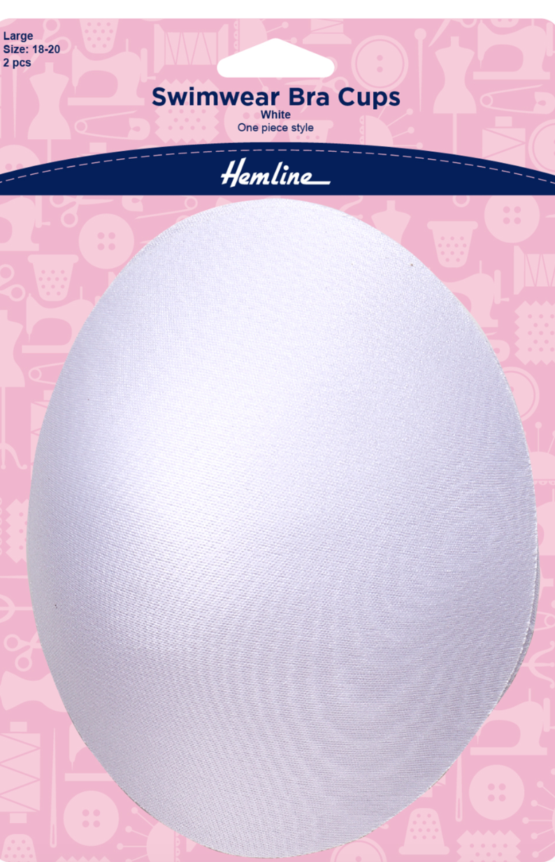 Hemline Swimwear Bra Cups - One-Piece Style Large White