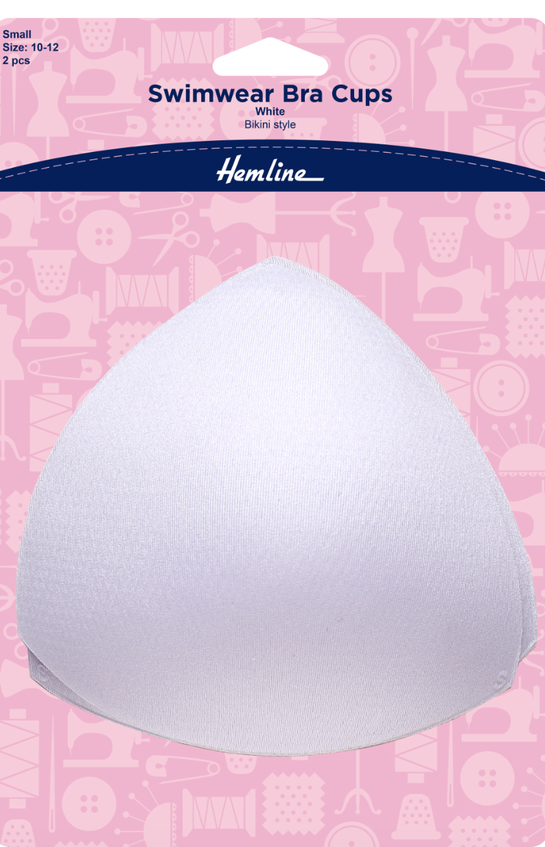 Hemline Swimwear Bra Cups - Bikini Style Small White