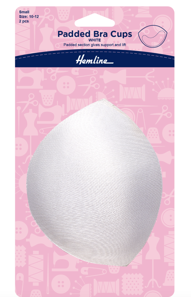 Hemline Padded Bra Cups - Small White