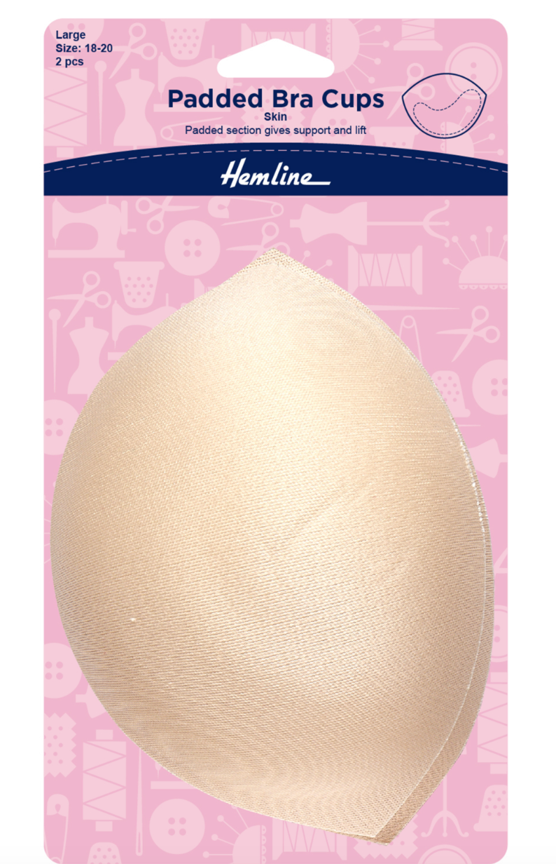 Hemline Padded Bra Cups - Large Skin Tone