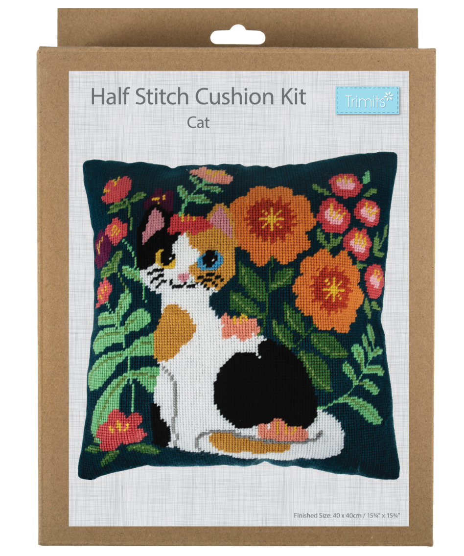 Half Stitch / Tapestry Kit Cushion - Cat