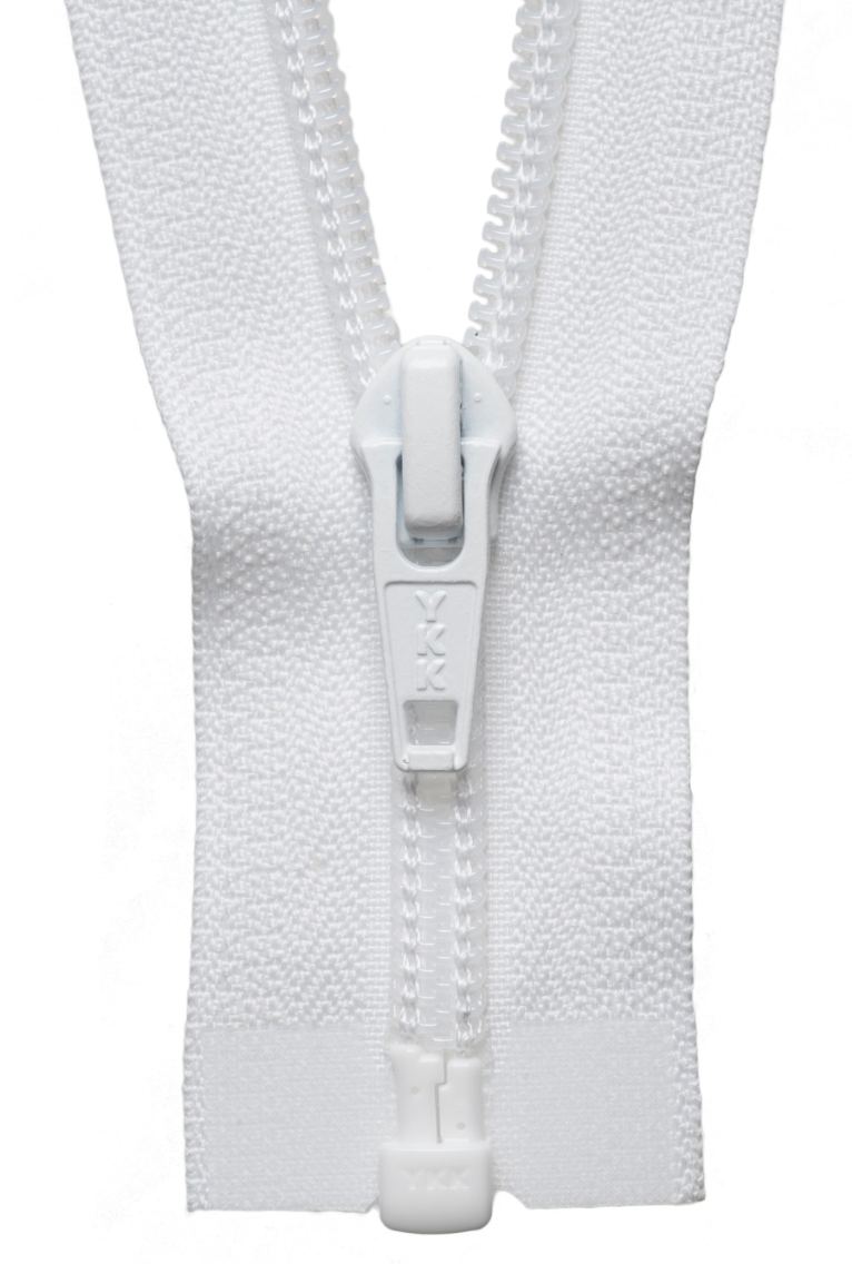 YKK Nylon Open End Zip- White
