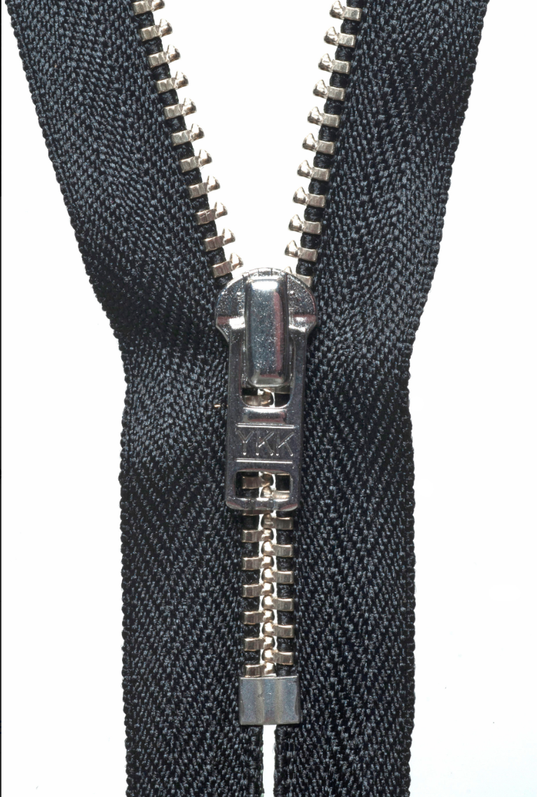 YKK Metal Trouser Zip - Black