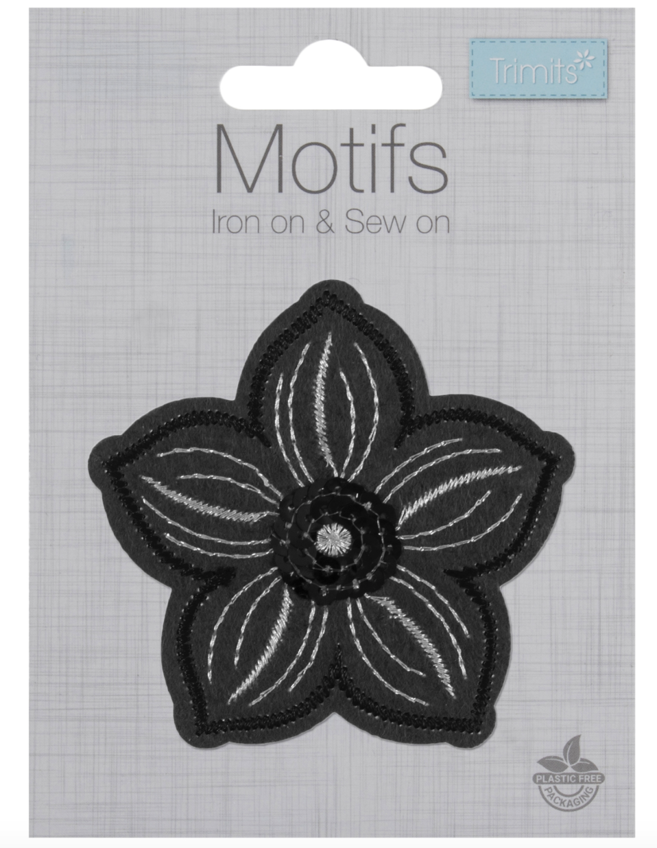 Grey Sequin Flower Motif