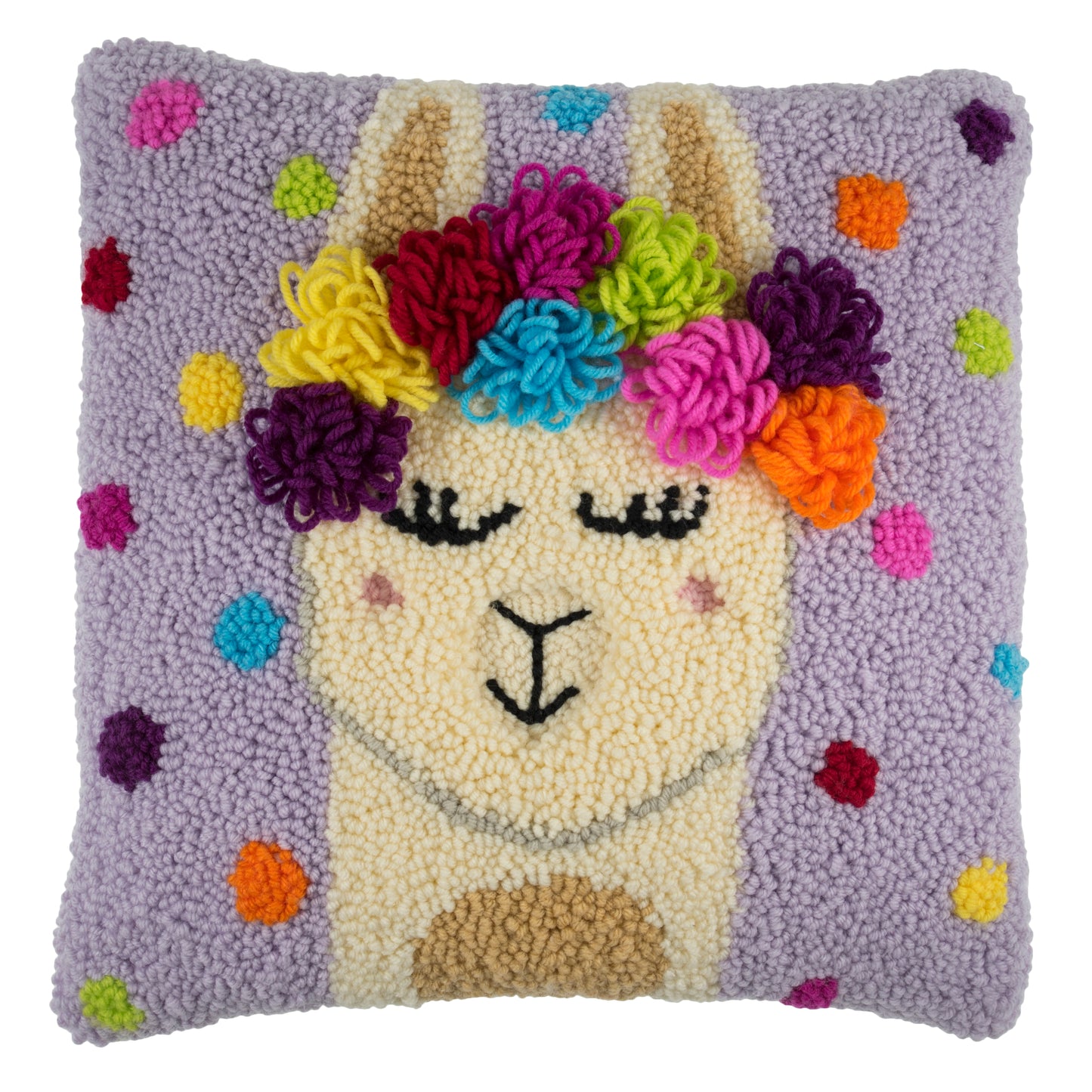 Punch Needle Kit Cushion Festival Llama