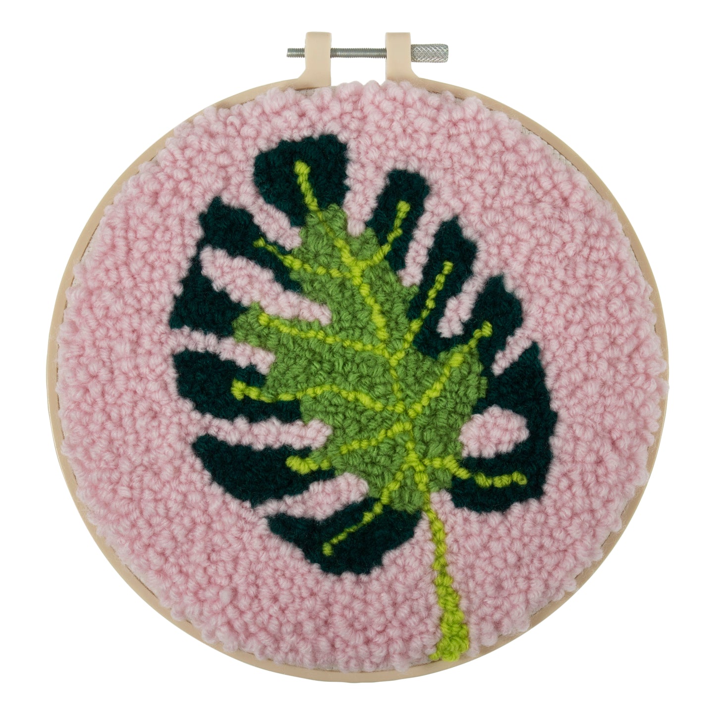 Punch Needle Kit Yarn and Hoop - Cheese Plant