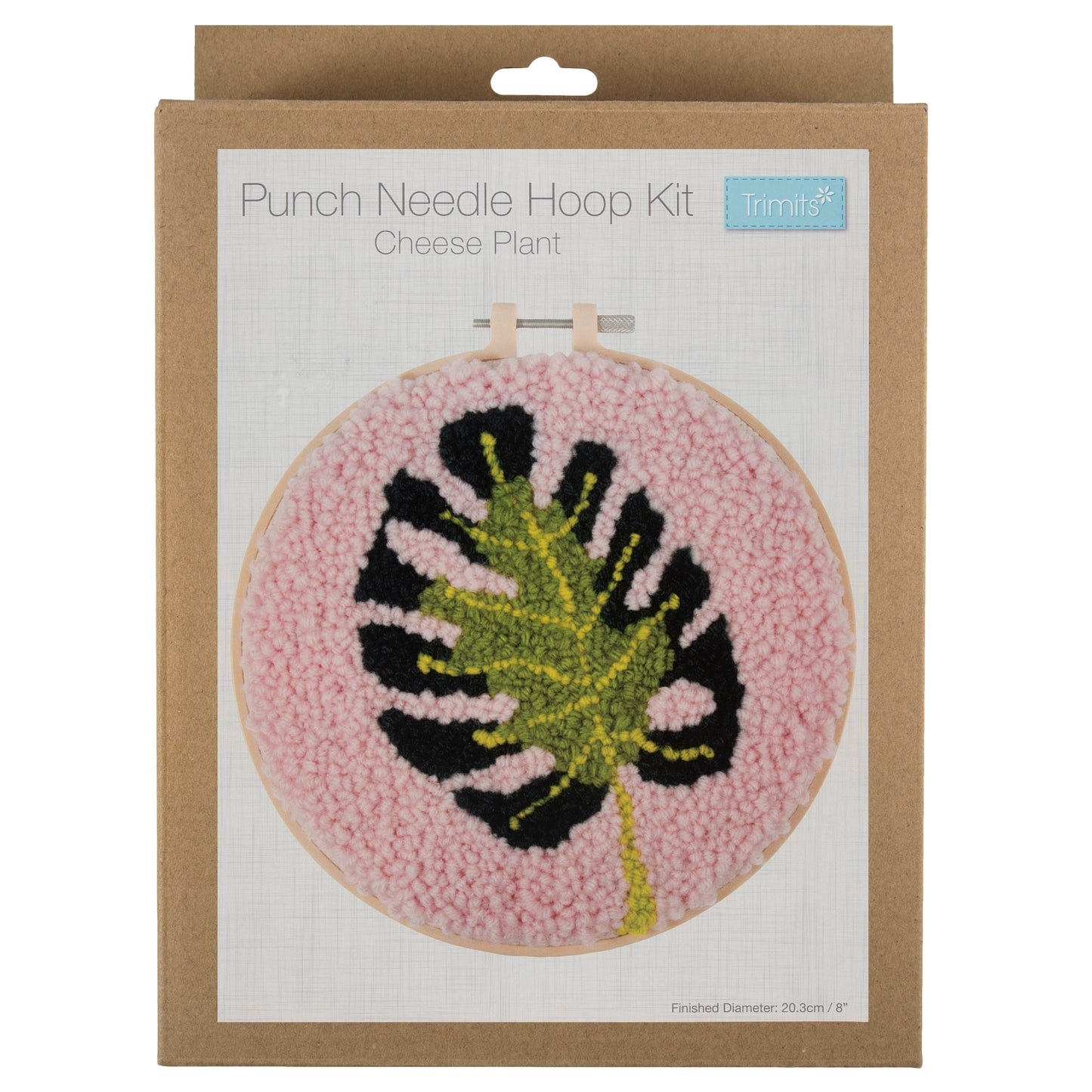 Punch Needle Kit Yarn and Hoop - Cheese Plant