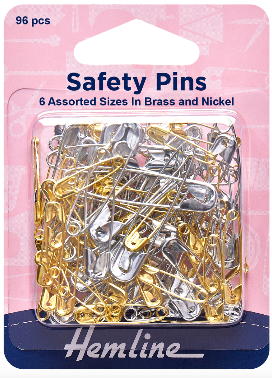 Hemline Safety Pins Assorted Value Pack 96pcs