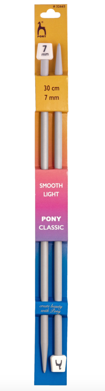 Pony 30cm Knitting Needles Single Ended- 7mm