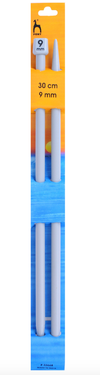 Pony 30cm Knitting Needles Single Ended- 9mm
