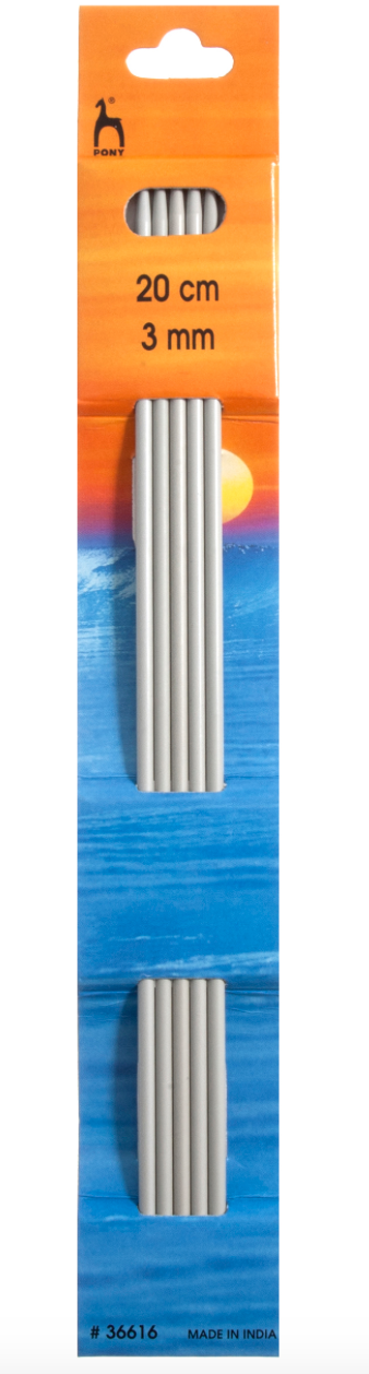 Pony Double-Ended Knitting Pins - Set of Five 20cm x 3.00mm