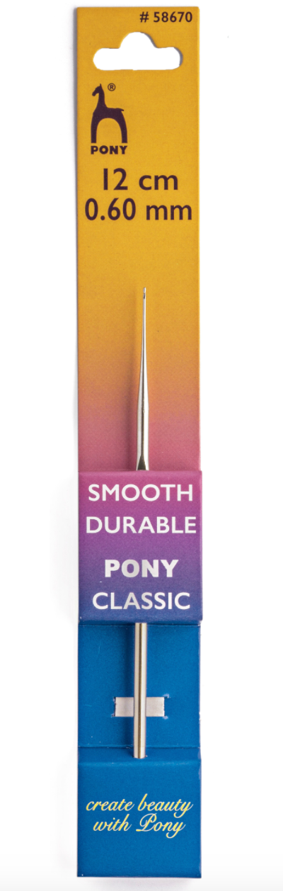 Pony 12cm Crochet Hook Steel - 0.60mm