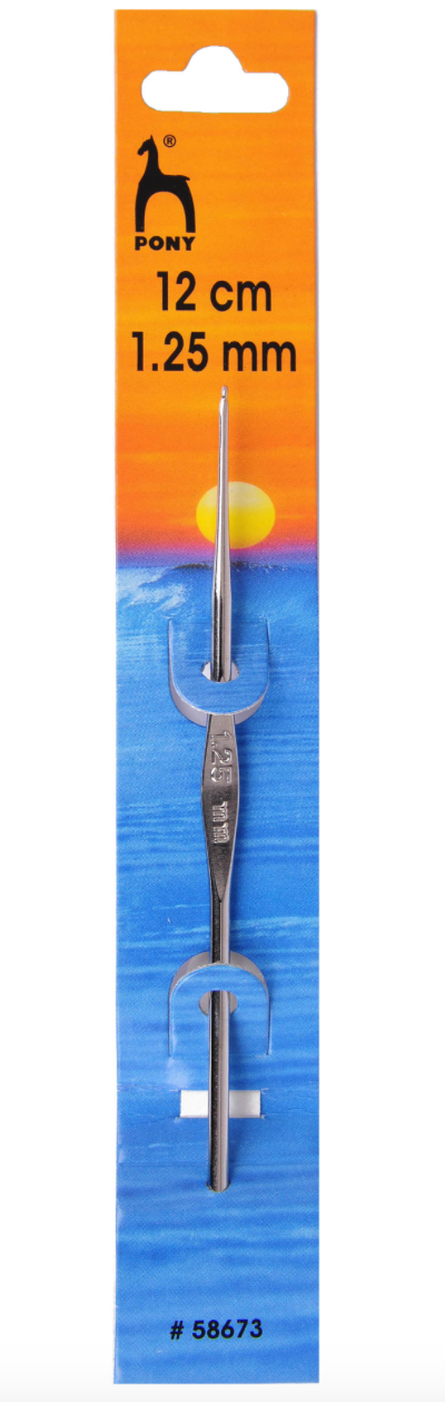 Pony 12cm Crochet Hook Steel - 1.25mm