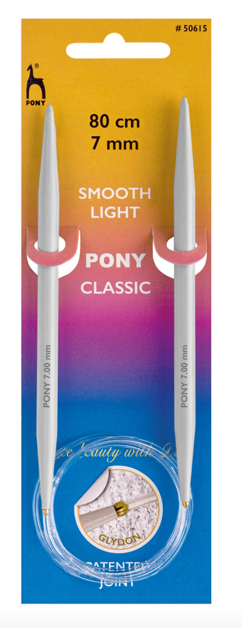 Pony 80cm Circular Knitting Pins Fixed - 7mm