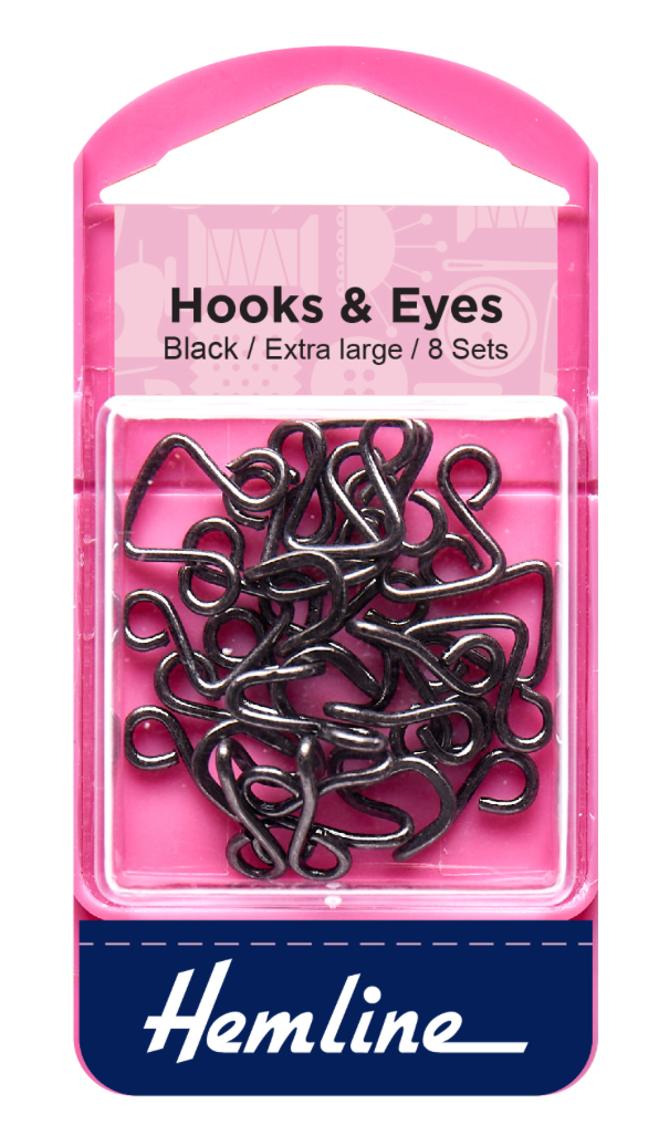 H401.13 Hook and Eyes: Black - Size 13