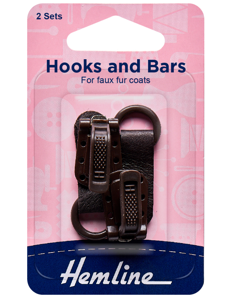 Hook and Bar Fastener - Dark Brown