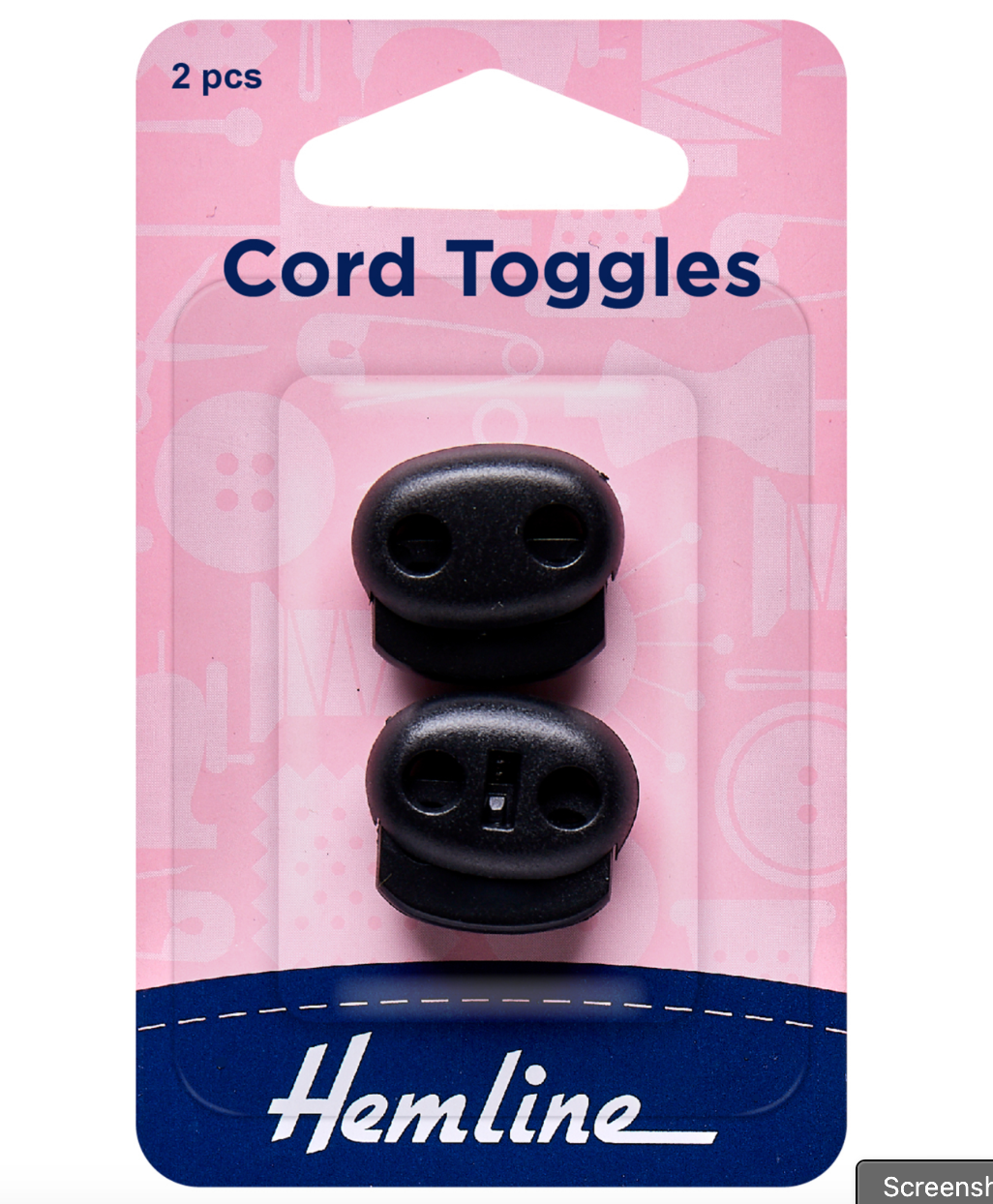Hemline Adjustable Cord Toggles 6mm - Black
