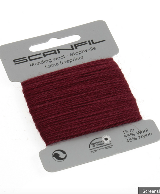 Scanfil Mending Wool 15m -Burgundy 072