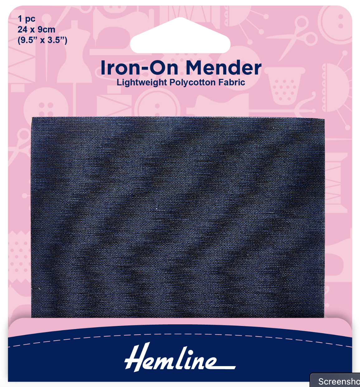 Hemline Polycotton Patch - Navy