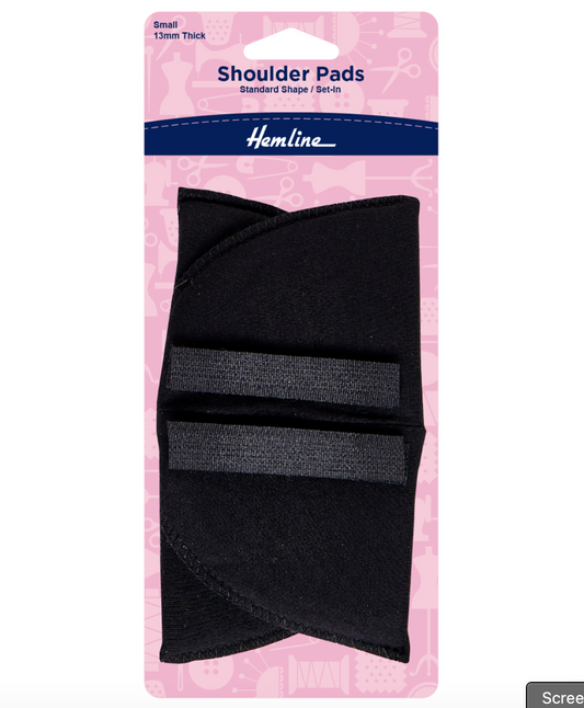 Hemline Shoulder Pads Standard Set-In Small -Black
