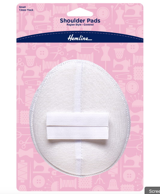 Hemline Shoulder Pad Raglan Style Small -White