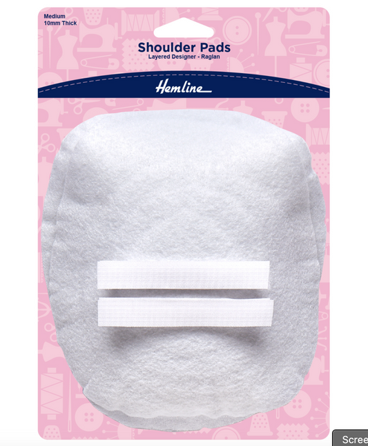 Hemline Shoulder Pad Layered Designer Medium -White