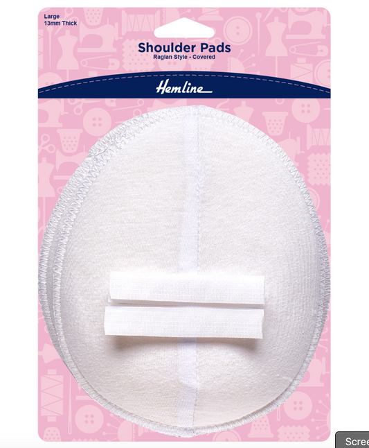 Hemline Shoulder Pad Raglan Style Large -White