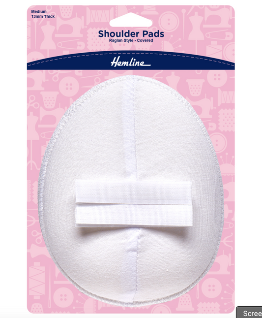 Hemline Shoulder Pad Raglan Style Medium -White