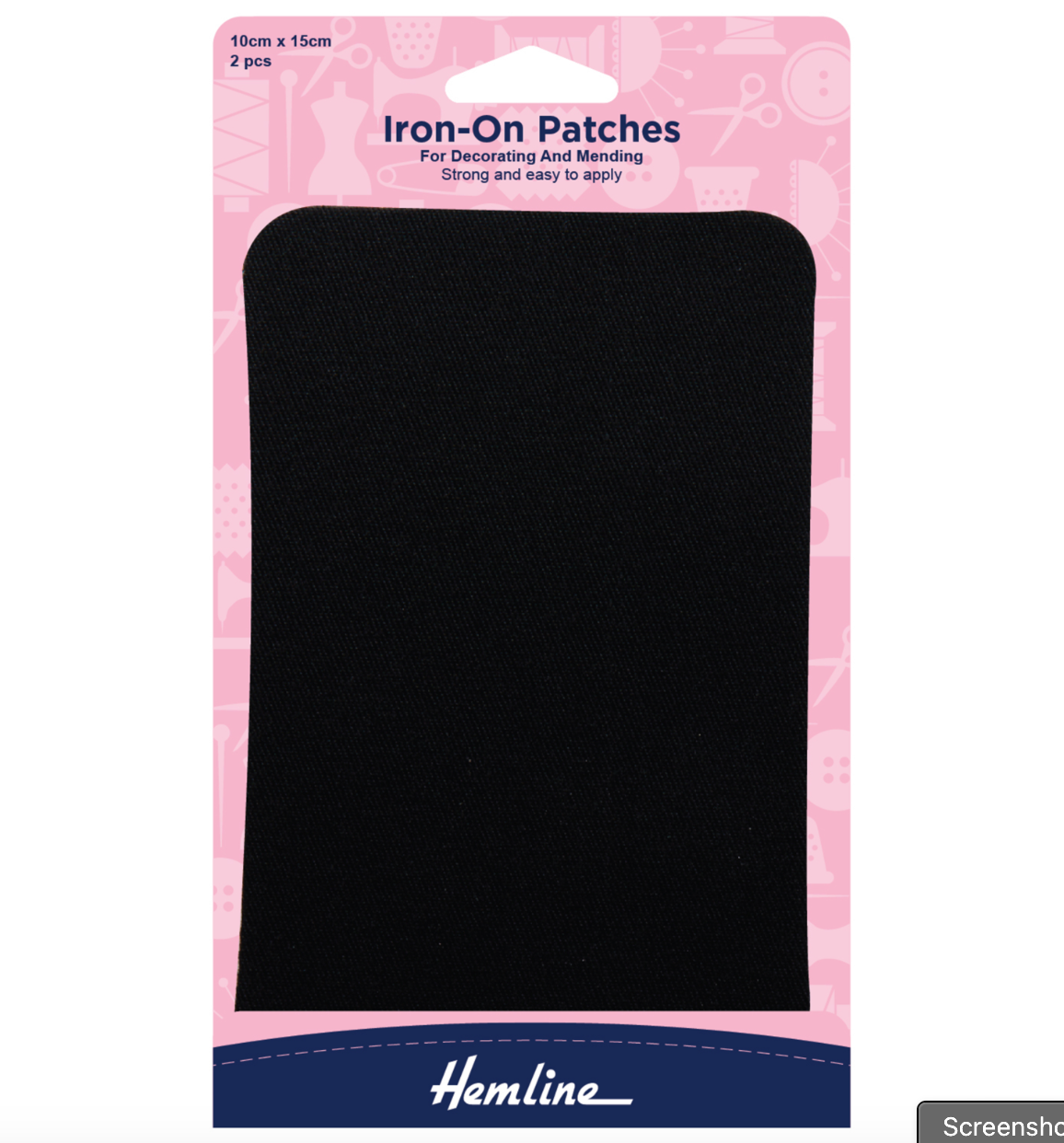 Hemline Cotton Twill Patches - Black