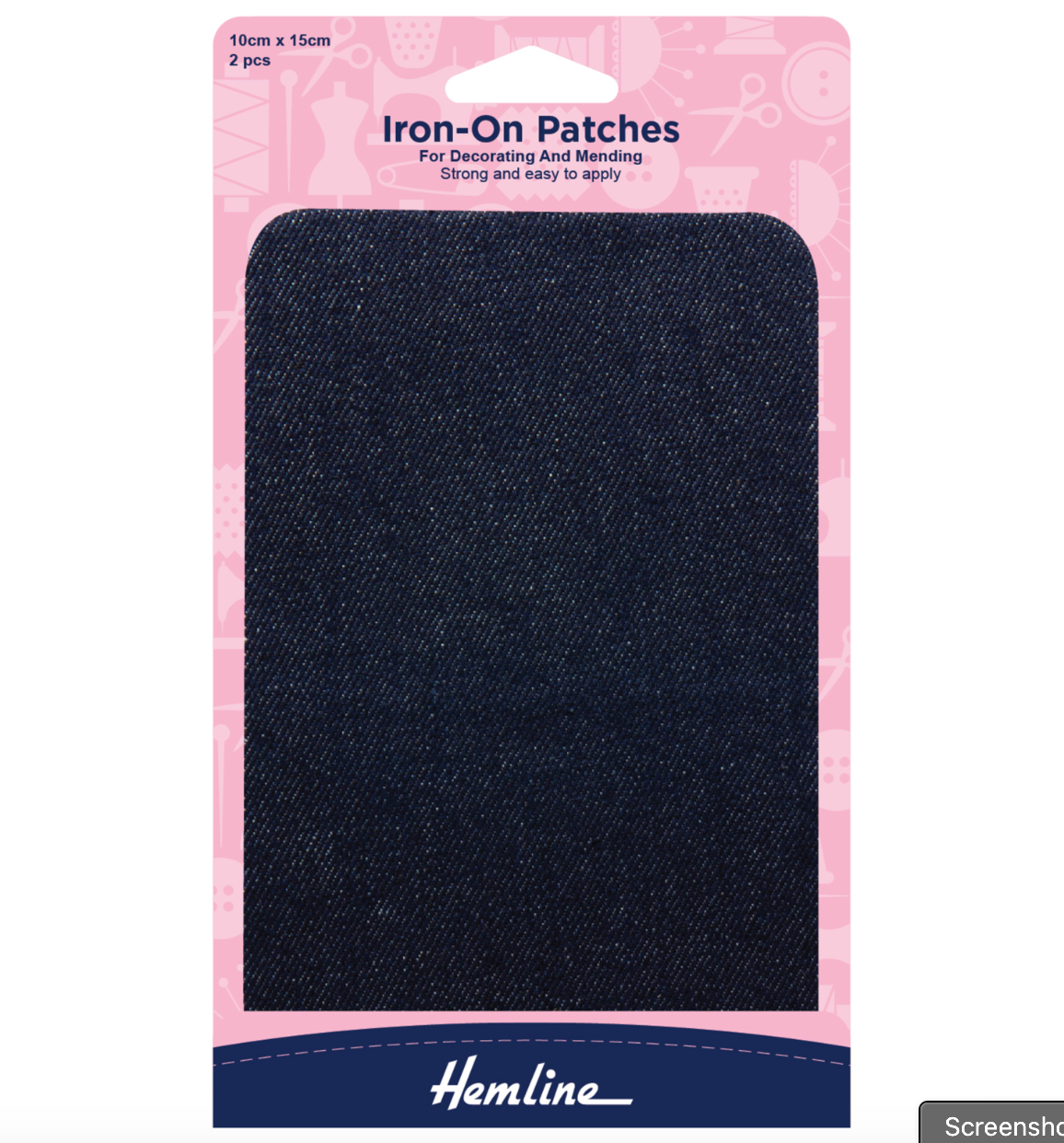 Hemline Cotton Twill Patches - Denim