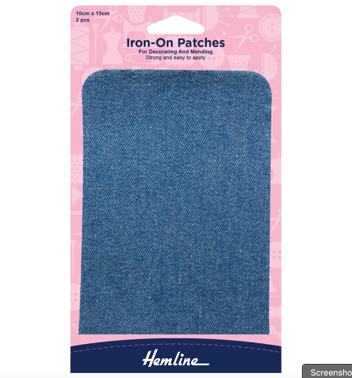 Hemline Cotton Twill Patches: Light Denim - 10 x 15cm H690\LD