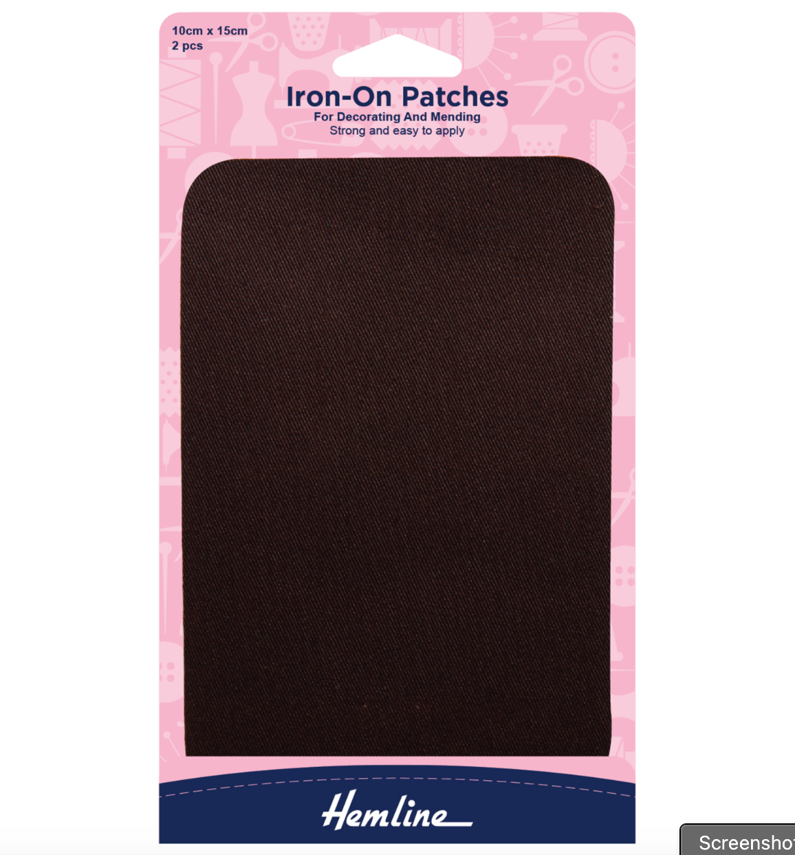 Hemline Cotton Twill Patches - Brown