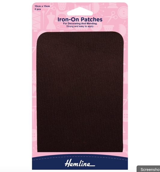 Hemline Cotton Twill Patches - Brown